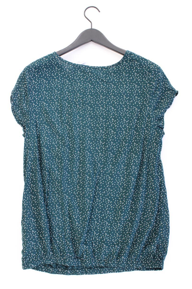 QS by s.Oliver Kurzarmbluse Gr. 42 geometrisches Muster grün aus Viskose