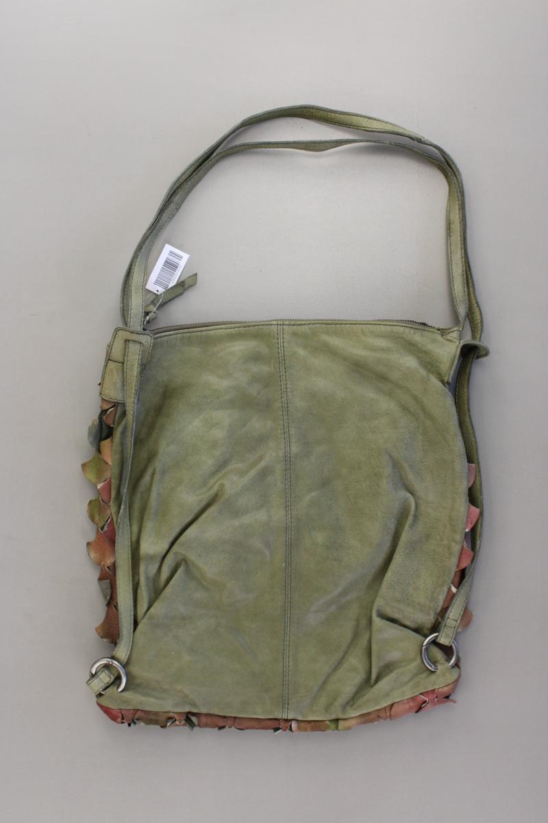 Taschendieb Schultertasche neuwertig olivgrün aus Leder