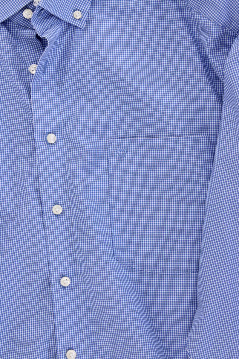 Olymp Langarmhemd für Herren Gr. Hemdgröße 44 geometrisches Muster blau