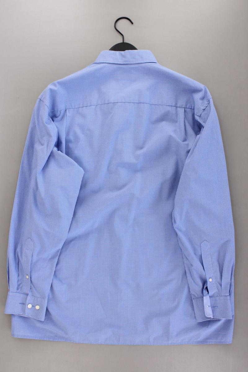 Olymp Langarmhemd für Herren Gr. Hemdgröße 44 geometrisches Muster blau