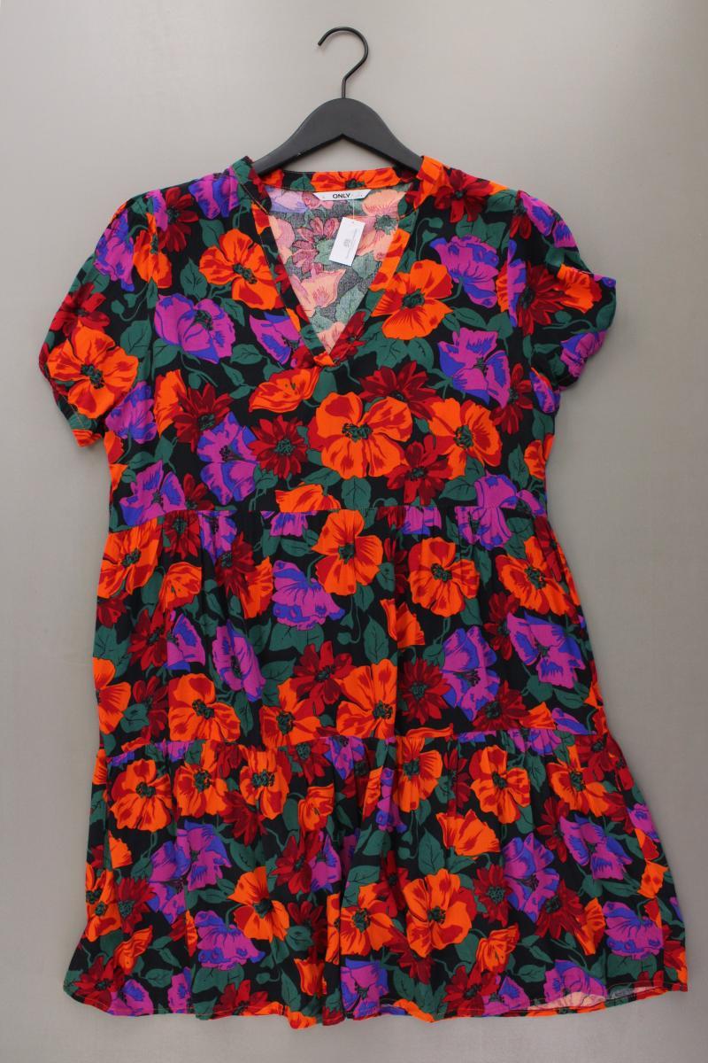 Only Kleid Gr. L mit Blumenmuster Kurzarm mehrfarbig aus Viskose