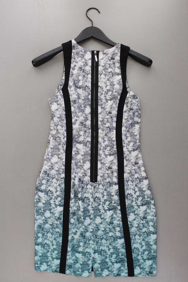H&M Etuikleid Gr. 36 mit Blumenmuster Ärmellos grau aus Polyester