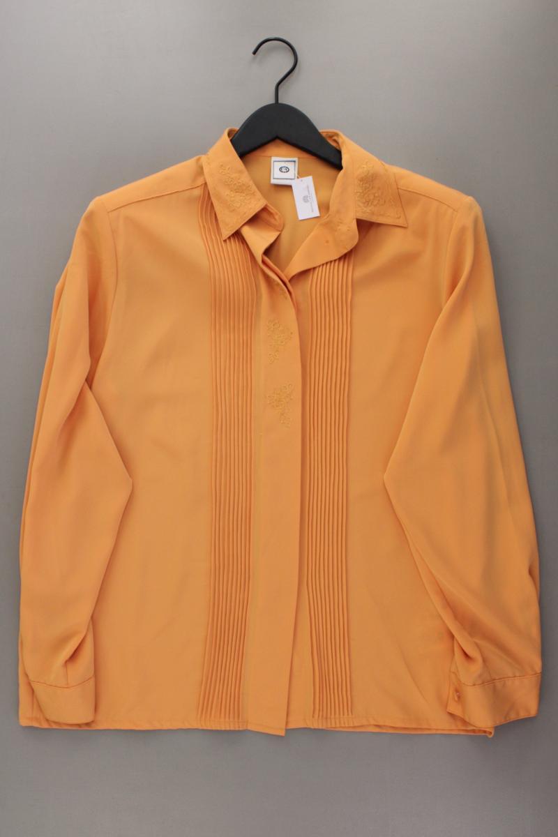 C&A Vintage Bluse Gr. 46 Langarm orange aus Polyester