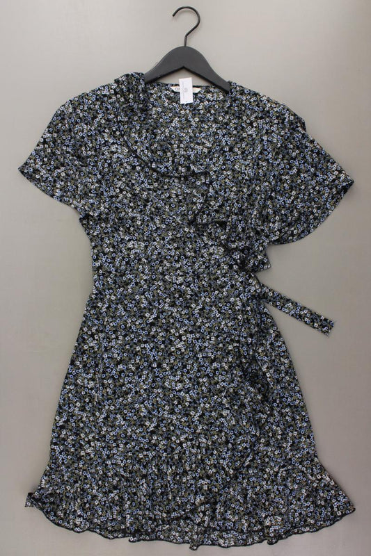 Only Wickelkleid Gr. 40 mit Blumenmuster Kurzarm blau