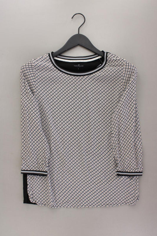 Tom Tailor Classic Bluse Gr. S hahnentritt 3/4 Ärmel grau aus Viskose