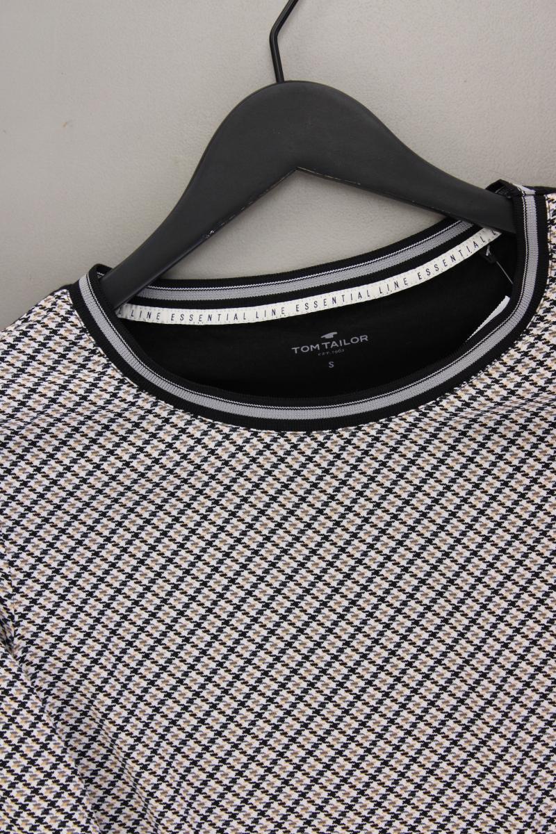 Tom Tailor Classic Bluse Gr. S hahnentritt 3/4 Ärmel grau aus Viskose