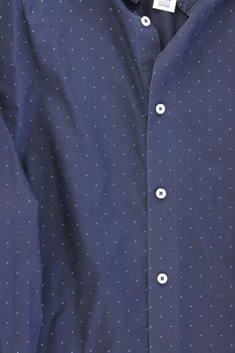 CHARLES TYRWHITT Langarmhemd für Herren Gr. XL gepunktet blau aus Baumwolle