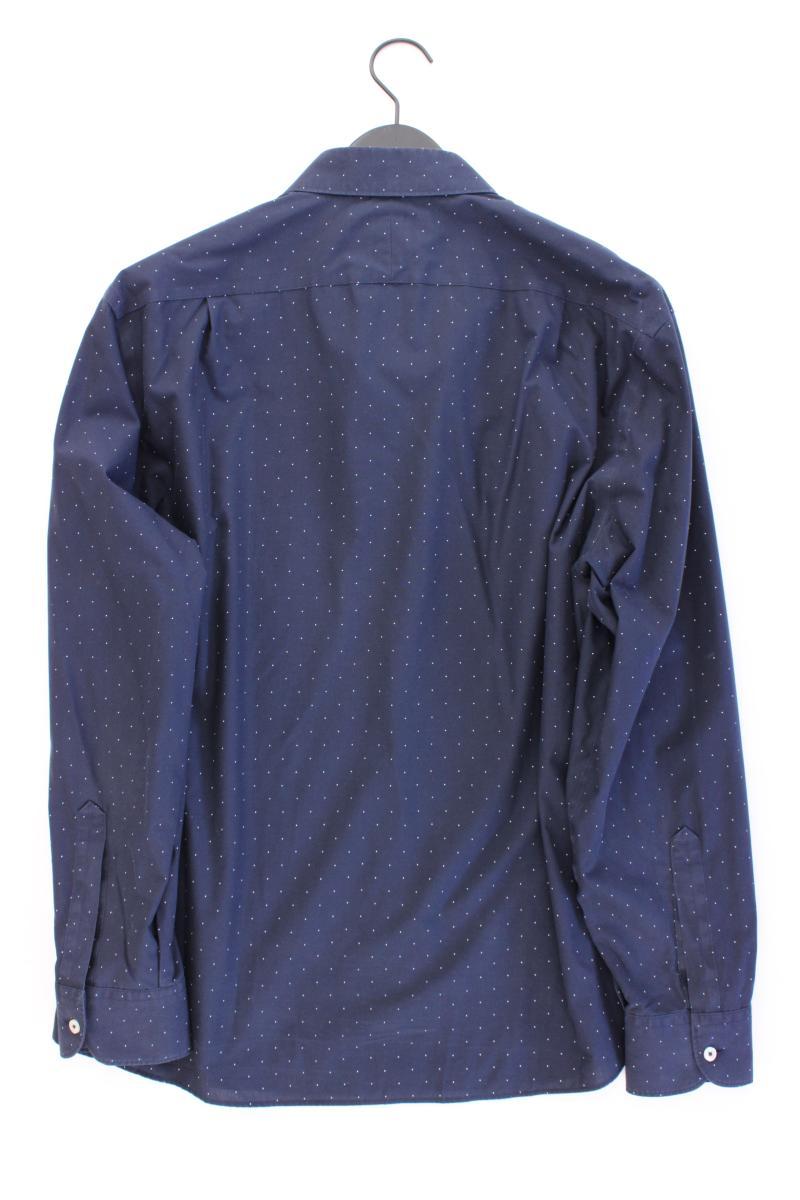 CHARLES TYRWHITT Langarmhemd für Herren Gr. XL gepunktet blau aus Baumwolle