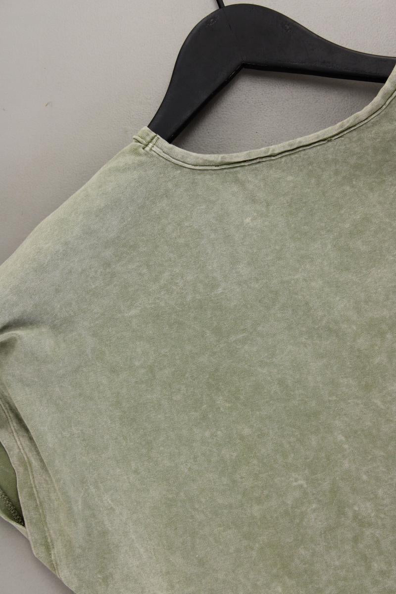 Bershka Kurzarmkleid Gr. L grün aus Baumwolle