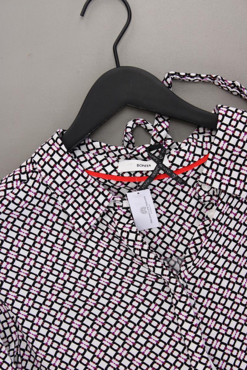 Bonita Langarmbluse Gr. 40 geometrisches Muster neuwertig lila aus Viskose