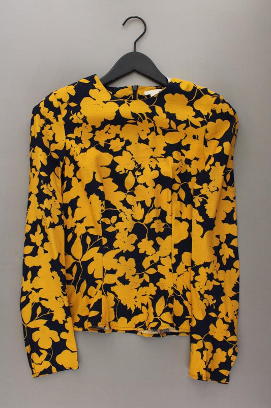 H&M Langarmbluse Gr. 36 mit Blumenmuster gelb aus Viskose