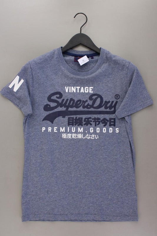 Superdry Printshirt für Herren Gr. M Kurzarm blau aus Baumwolle