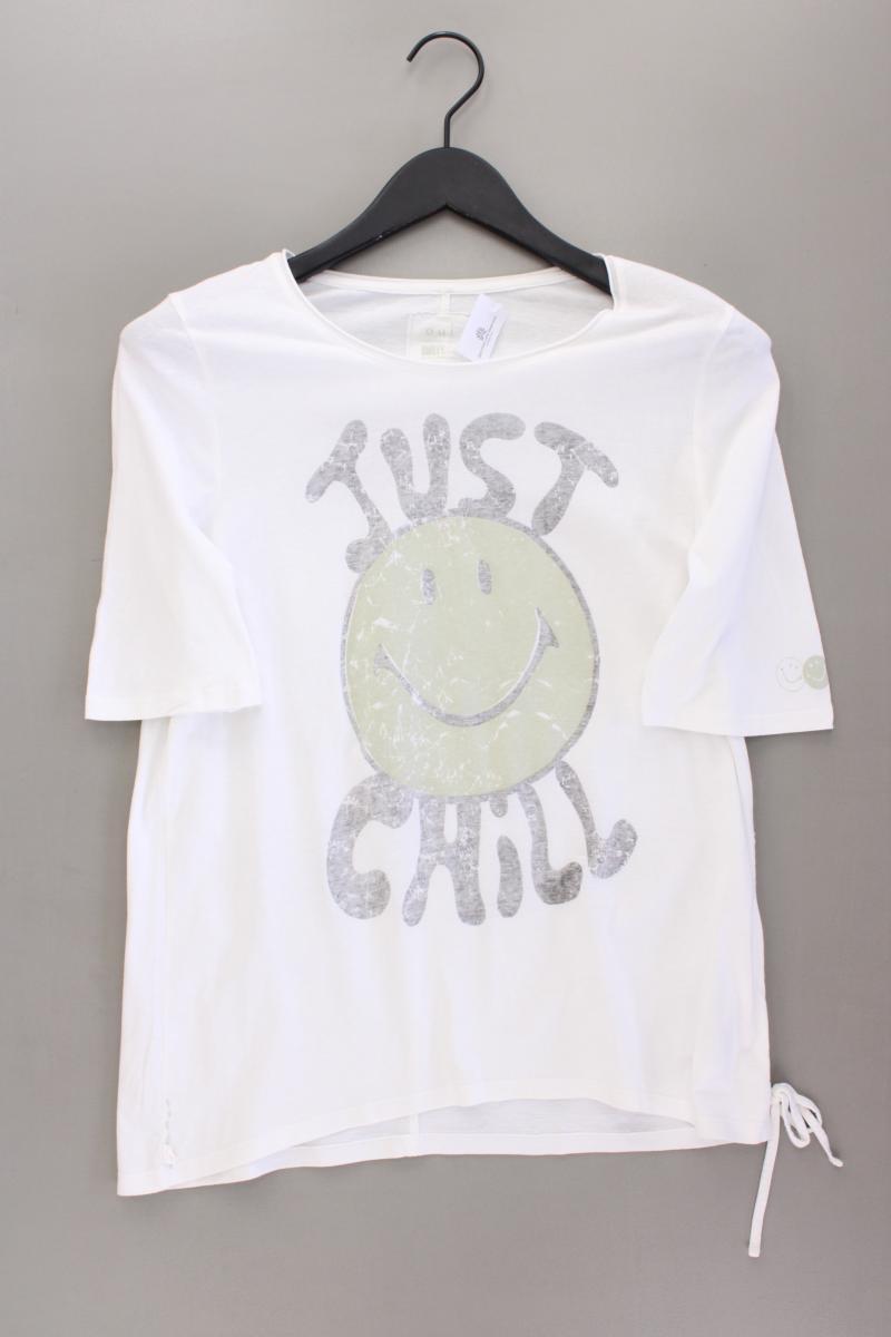 Oui Printshirt Gr. 38 Kurzarm weiß