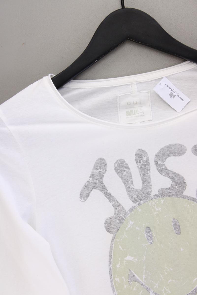 Oui Printshirt Gr. 38 Kurzarm weiß
