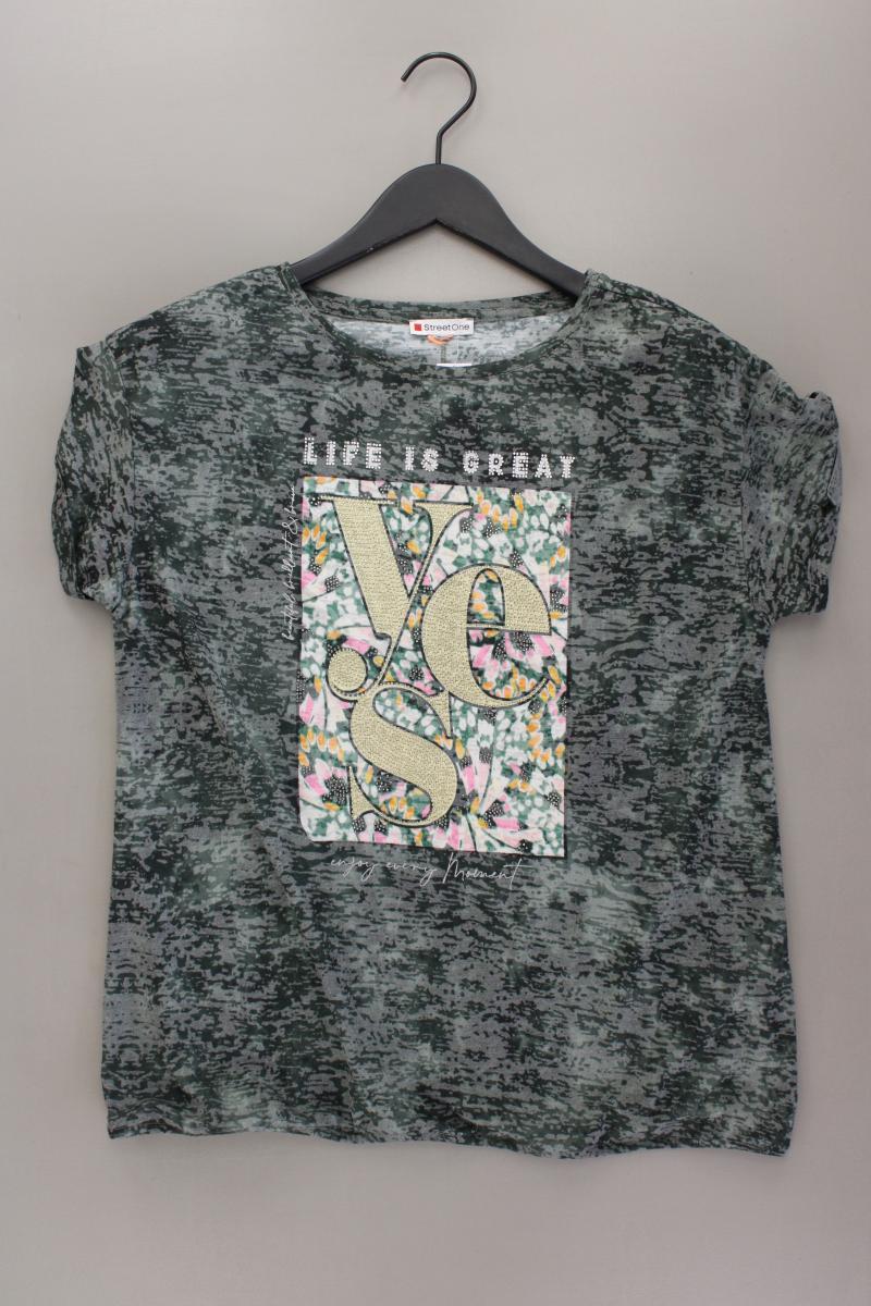 Street One Printshirt Gr. 44 Kurzarm olivgrün