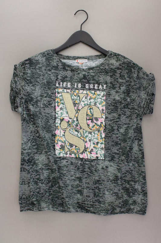 Street One Printshirt Gr. 44 Kurzarm olivgrün