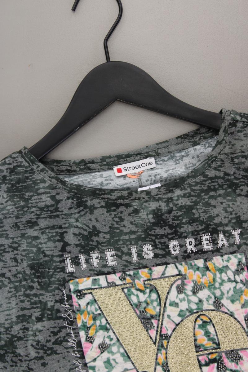 Street One Printshirt Gr. 44 Kurzarm olivgrün
