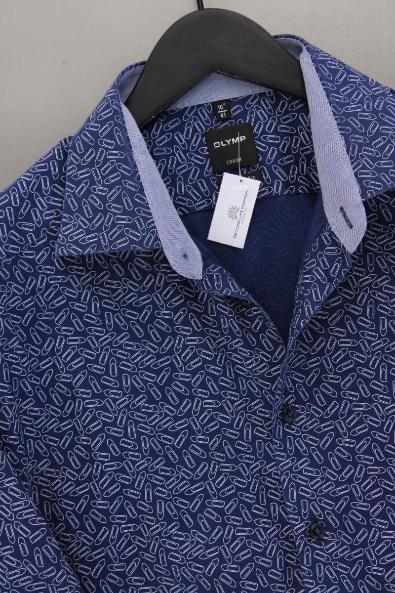 Olymp Hemd mit Büroklammermuster für Herren Gr. Hemdgröße 41 neuwertig Kurzarm