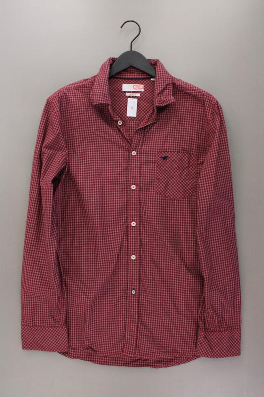 Mustang Karohemd für Herren Gr. L kariert Langarm rot aus Baumwolle