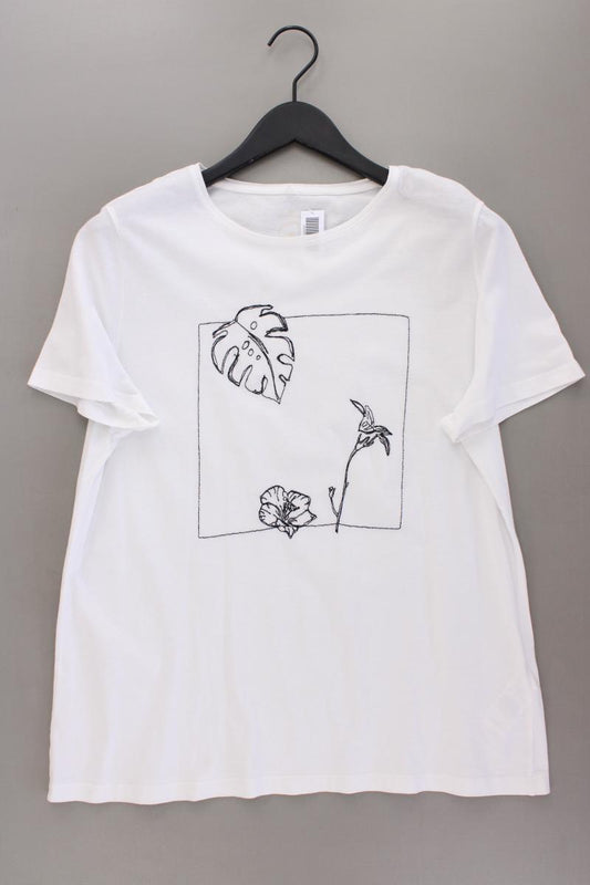 Tom Tailor Printshirt Gr. XL neuwertig Kurzarm weiß aus Baumwolle