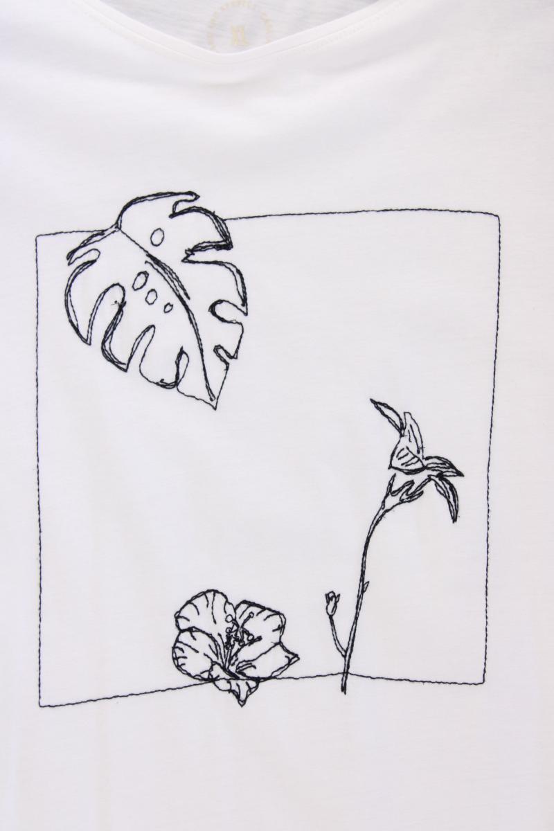 Tom Tailor Printshirt Gr. XL neuwertig Kurzarm weiß aus Baumwolle