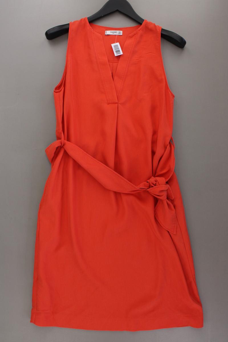 Mango Midikleid Gr. M mit Gürtel Ärmellos orange aus Lyocell