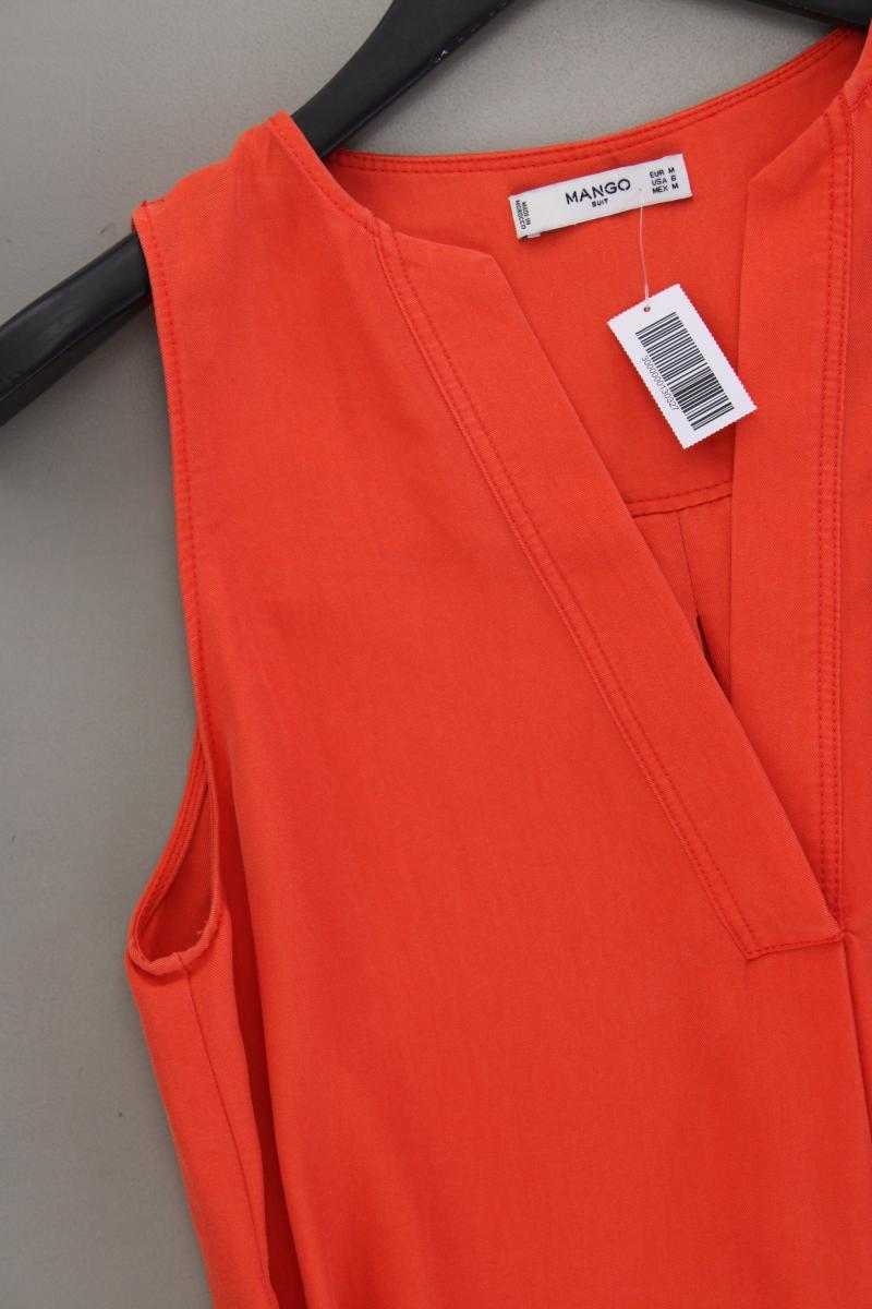 Mango Midikleid Gr. M mit Gürtel Ärmellos orange aus Lyocell