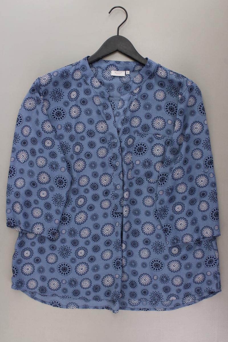 Bexley's Bluse Gr. 50 neuwertig 3/4 Ärmel blau aus Polyester