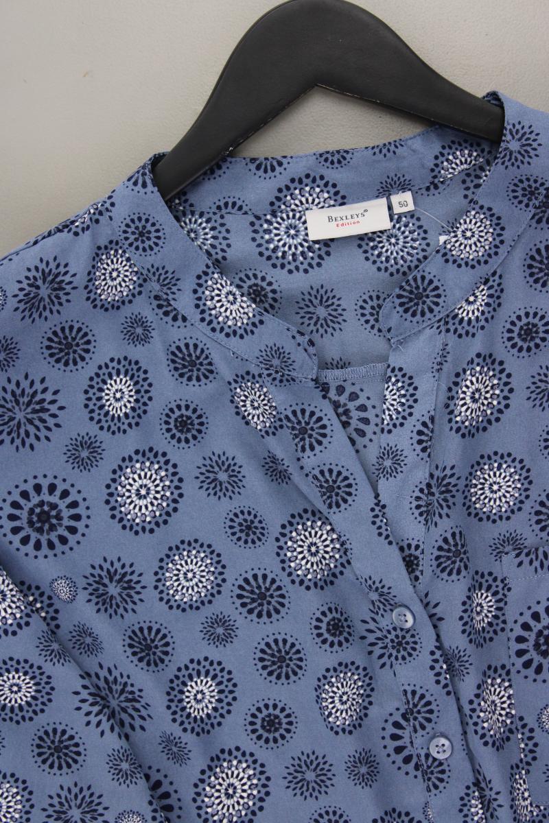 Bexley's Bluse Gr. 50 neuwertig 3/4 Ärmel blau aus Polyester