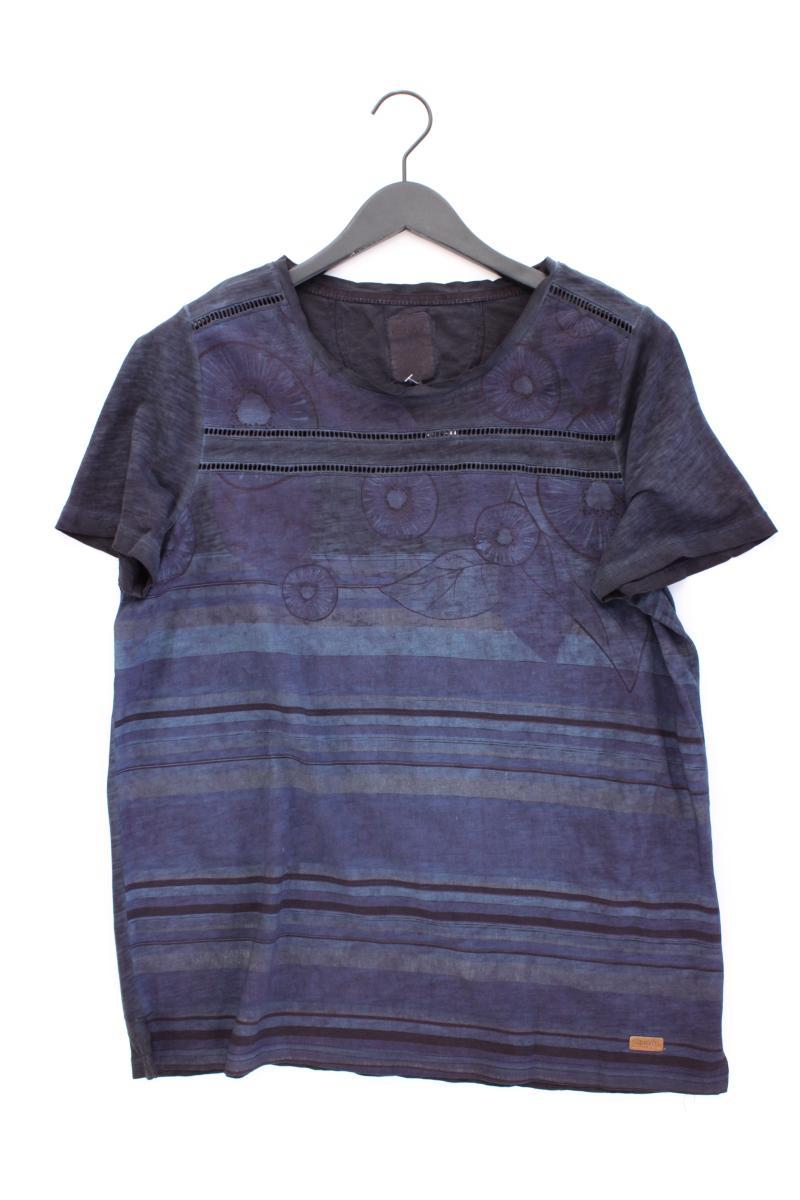 s'questo Printshirt Gr. 42 Kurzarm blau aus Baumwolle