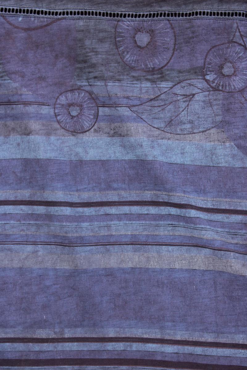 s'questo Printshirt Gr. 42 Kurzarm blau aus Baumwolle