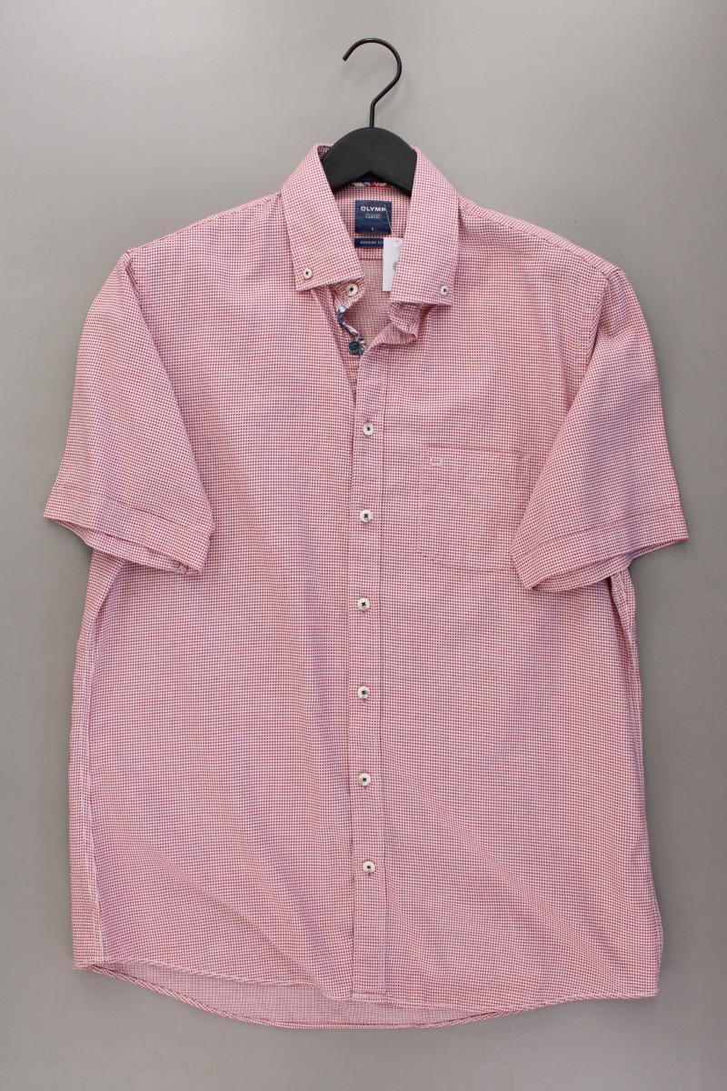 Olymp Kurzarmhemd für Herren Gr. L neuwertig rot aus Baumwolle
