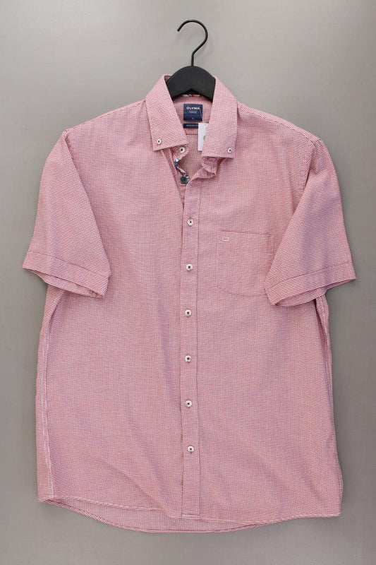 Olymp Kurzarmhemd für Herren Gr. L neuwertig rot aus Baumwolle