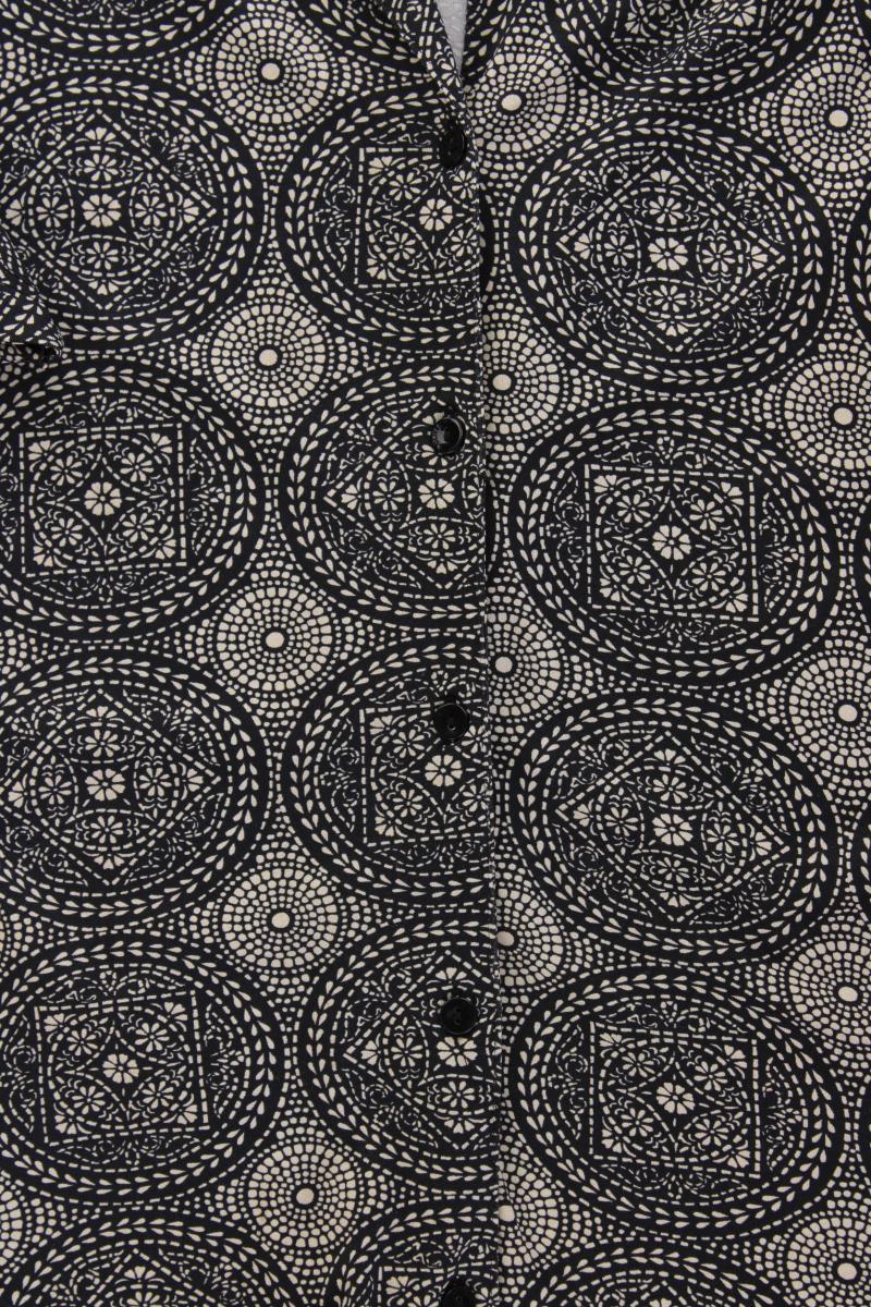 s.Oliver Kurzarmbluse Gr. 44 geometrisches Muster Vintage grau aus Polyamid