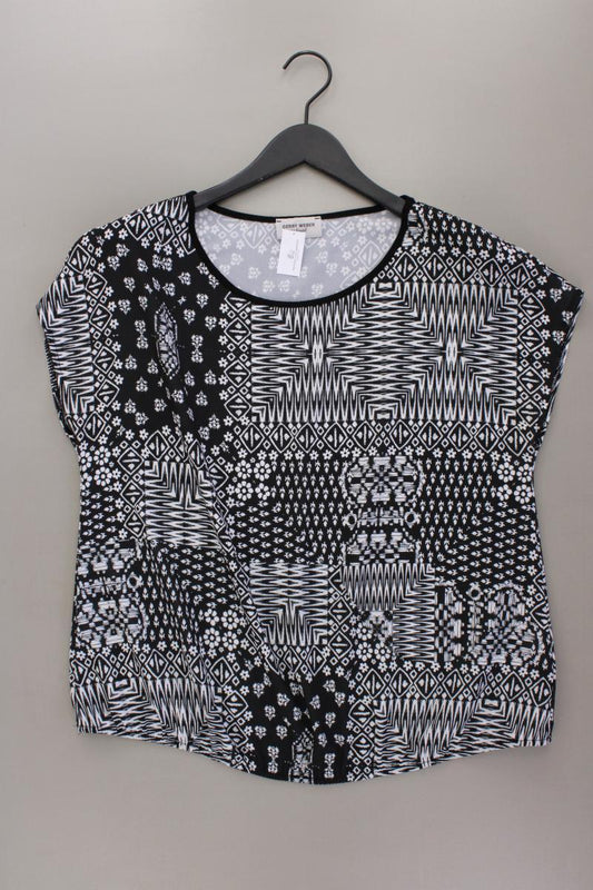 Gerry Weber Kurzarmbluse Gr. 44 schwarz aus Polyester