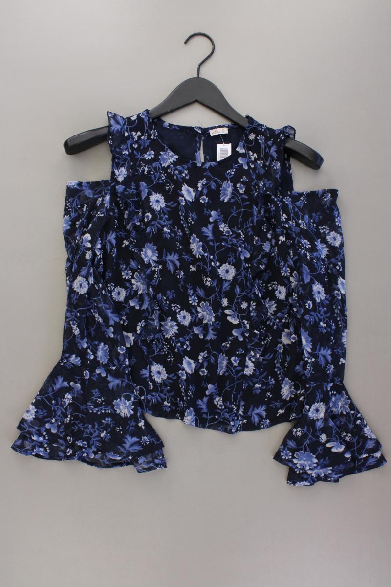 Hollister Langarmbluse Gr. M mit Blumenmuster blau aus Polyester