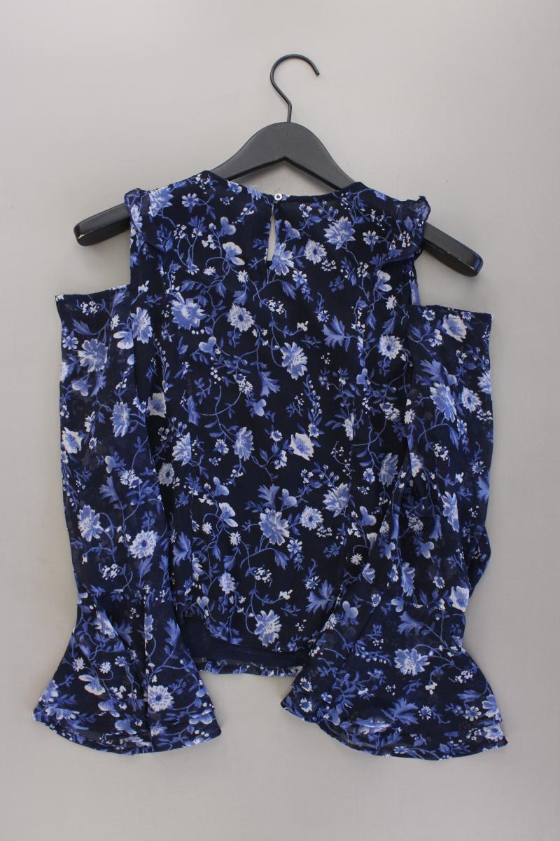 Hollister Langarmbluse Gr. M mit Blumenmuster blau aus Polyester