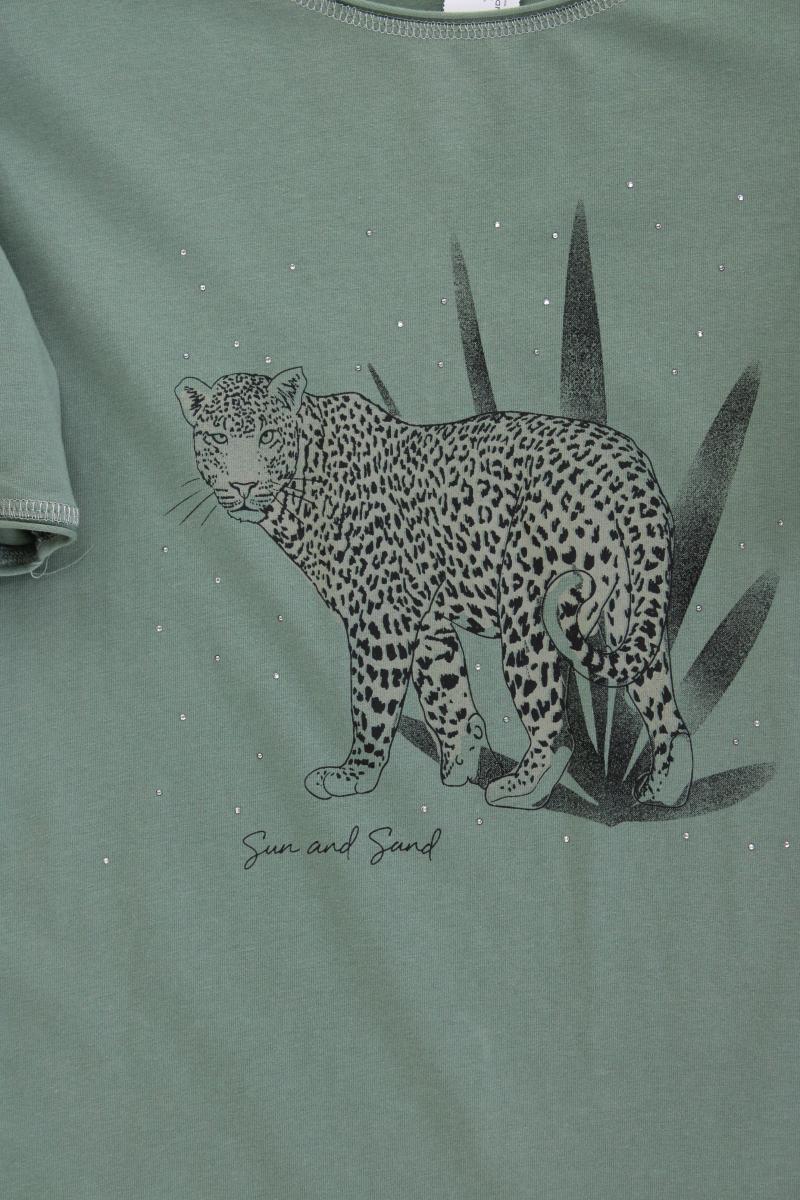 Adagio Printshirt Gr. 40 Kurzarm grün aus Baumwolle