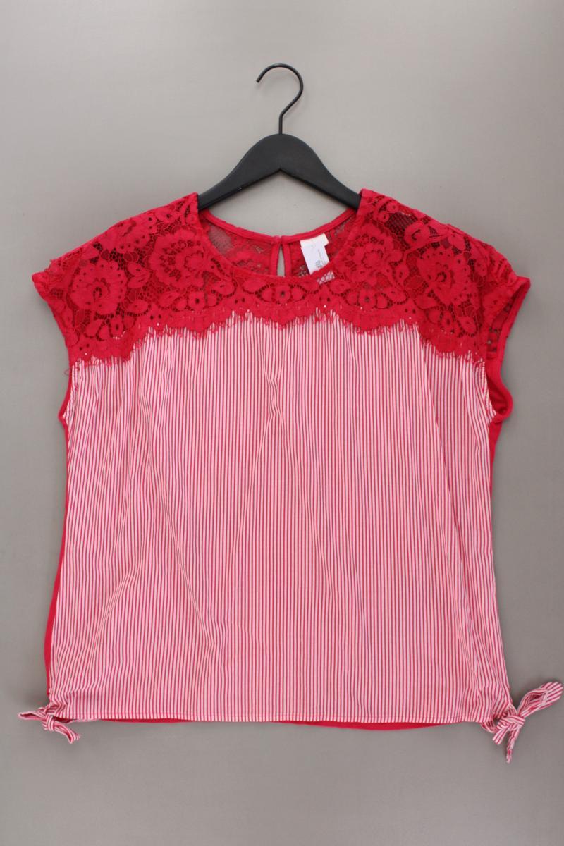 Taifun Kurzarmbluse Gr. 42 gestreift pink