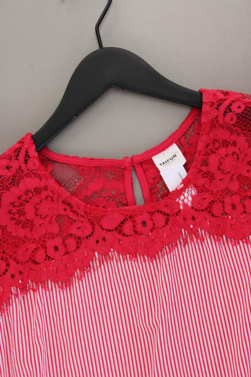 Taifun Kurzarmbluse Gr. 42 gestreift pink