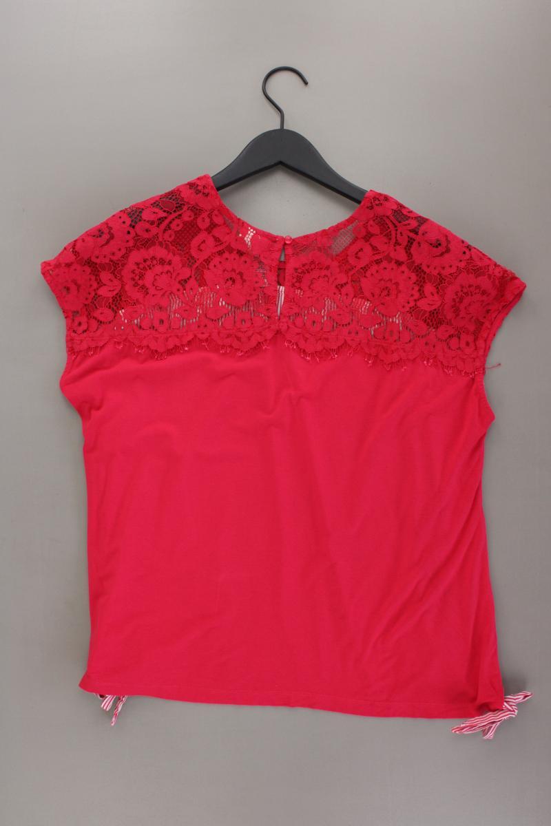 Taifun Kurzarmbluse Gr. 42 gestreift pink