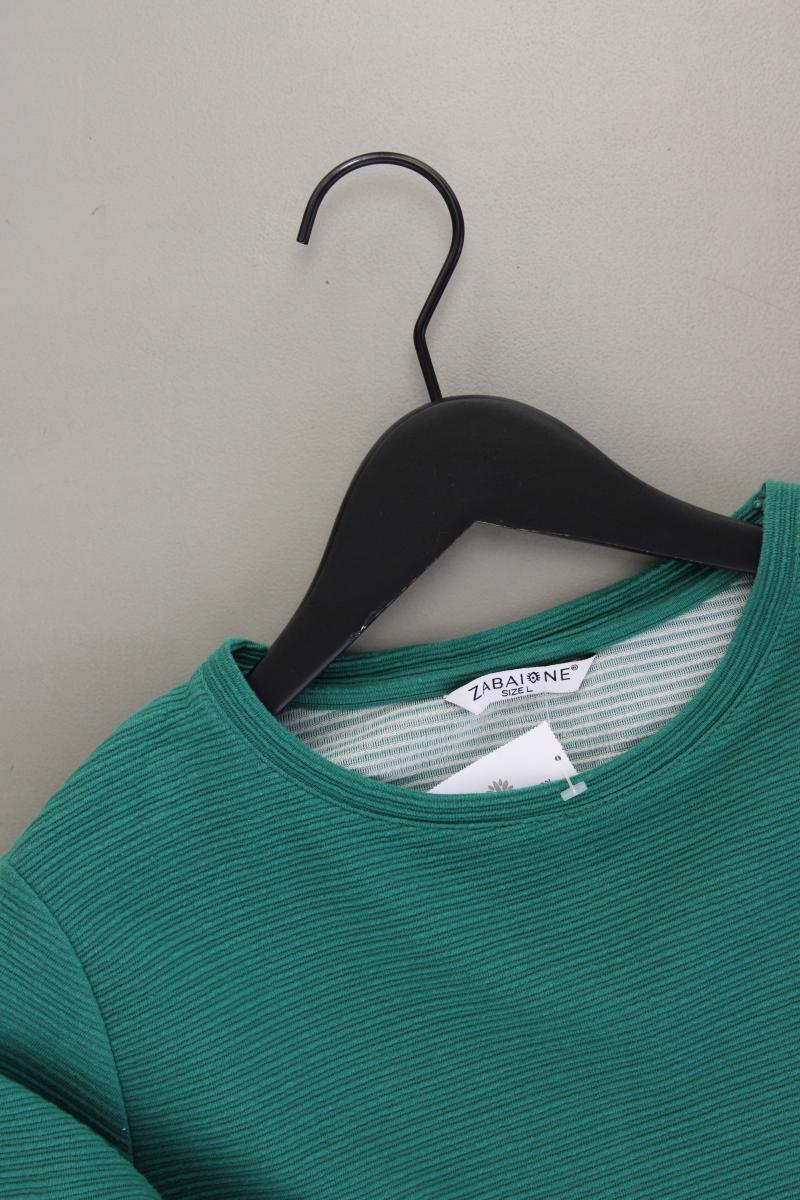 Zabaione Feinstrickpullover Gr. L grün aus Baumwolle