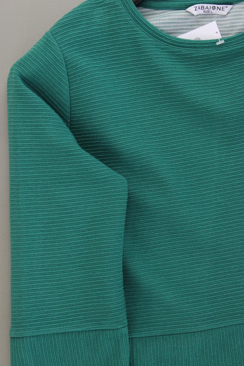 Zabaione Feinstrickpullover Gr. L grün aus Baumwolle