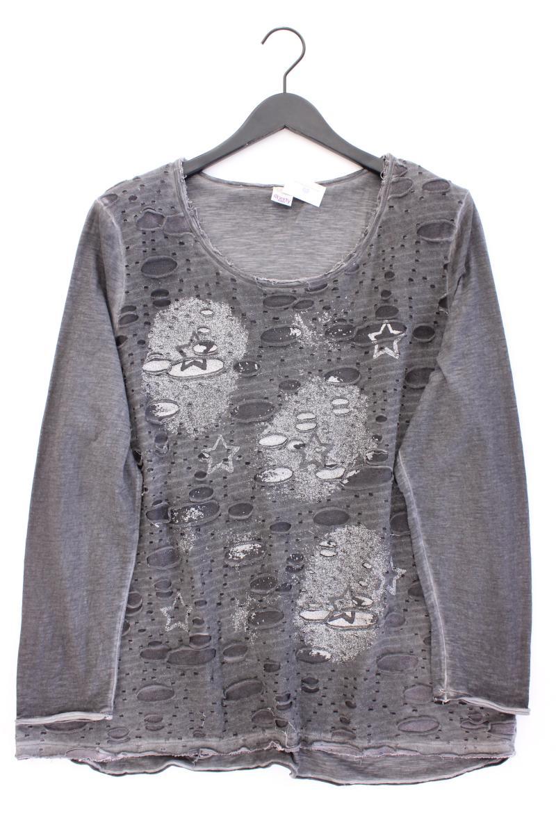 Liberty Printshirt Gr. XXXL Langarm grau aus Baumwolle