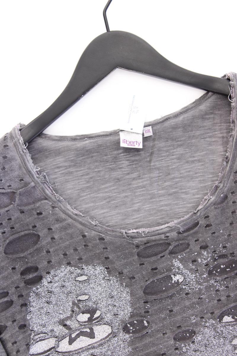 Liberty Printshirt Gr. XXXL Langarm grau aus Baumwolle