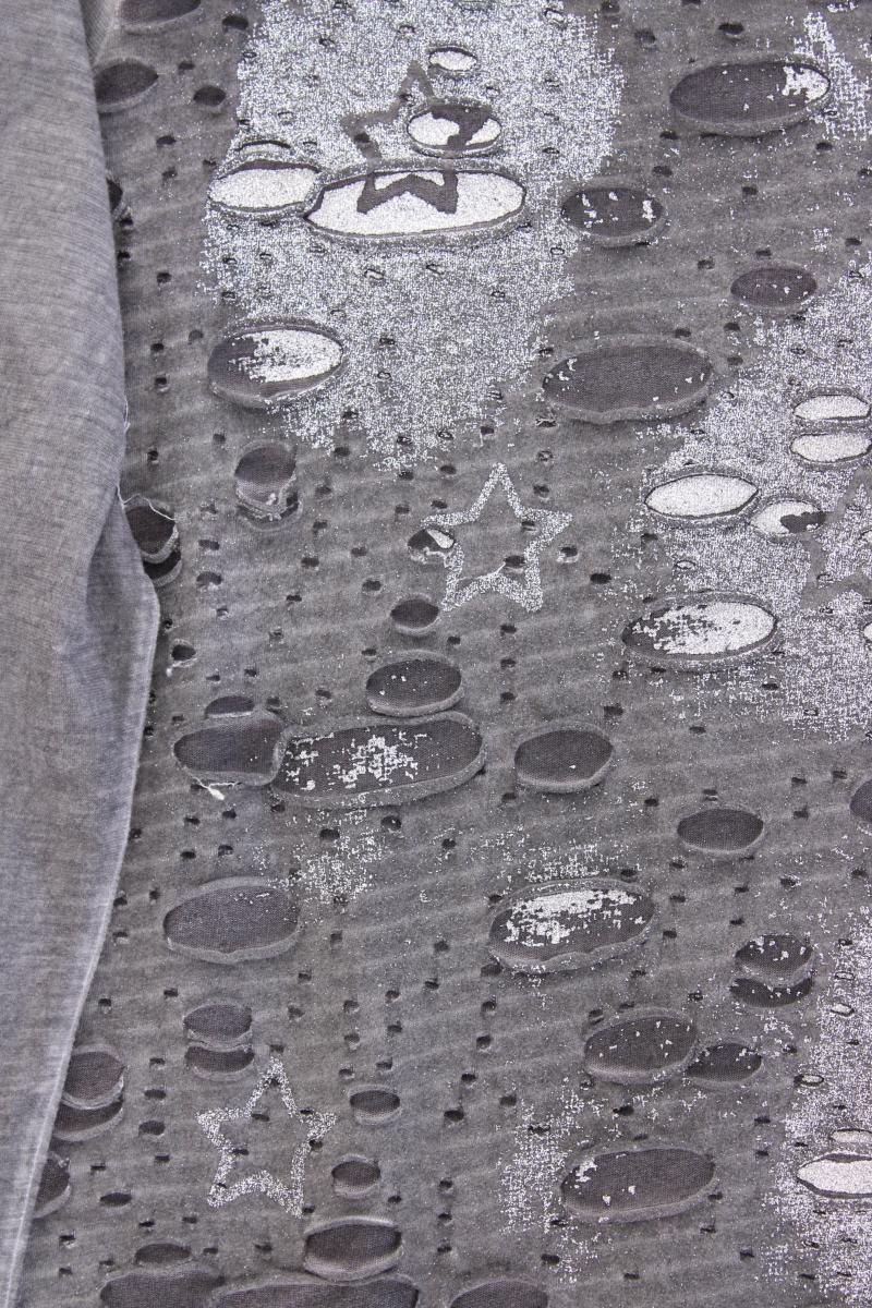 Liberty Printshirt Gr. XXXL Langarm grau aus Baumwolle