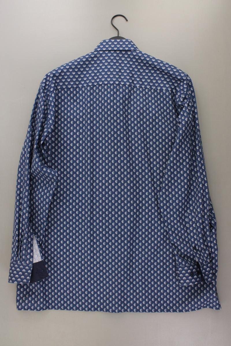 Olymp Langarmhemd für Herren Gr. Hemdgröße 44 blau aus Baumwolle