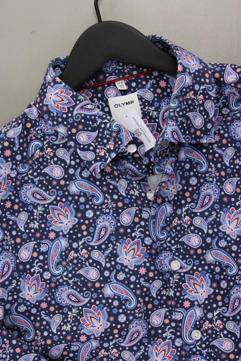 Olymp Langarmhemd für Herren Gr. Hemdgröße 44 mit Paisleymuster blau