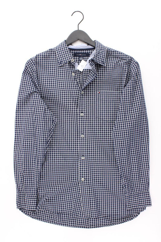 Tommy Hilfiger Langarmhemd für Herren Gr. M geometrisches Muster blau