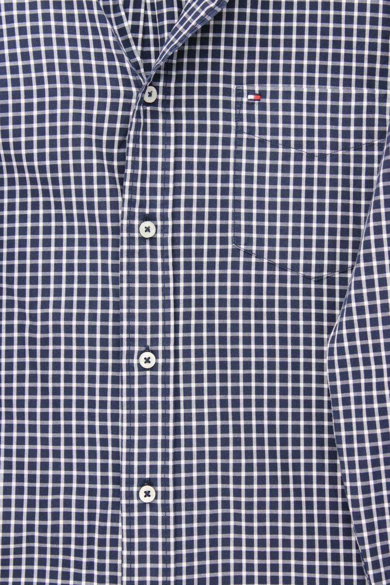 Tommy Hilfiger Langarmhemd für Herren Gr. M geometrisches Muster blau